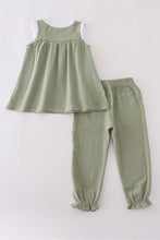 Load image into Gallery viewer, Premium sage ruffle pants set
