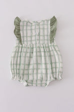 Load image into Gallery viewer, Premium sage ruffle plaid bubble
