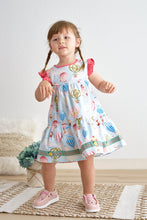 Load image into Gallery viewer, Platinum balloon print ruffle tiered dress
