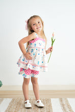 Load image into Gallery viewer, Platinum balcony print strap girl set
