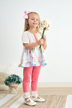 Load image into Gallery viewer, Platinum balloon print floral ruffle girl set
