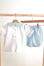 Load image into Gallery viewer, Blue easter cross hand-smocked boy set
