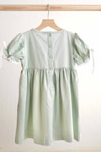 Load image into Gallery viewer, Sage hand-smocked lace girl dress
