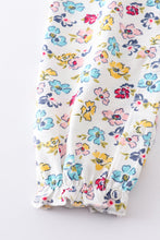 Load image into Gallery viewer, Platinum mint floral print baby girl romper

