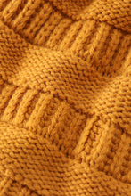 Load image into Gallery viewer, Mustard pompom cable beanie
