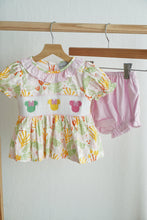 Load image into Gallery viewer, Sweet island character hand smocked bloomer set
