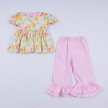 Load image into Gallery viewer, Sweet island character hand smocked ruffle pants set
