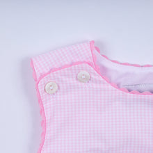 Load image into Gallery viewer, Pink princess hand smocked plaid bubble
