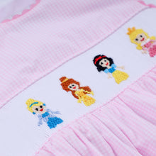 Load image into Gallery viewer, Pink princess hand smocked plaid bubble

