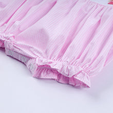 Load image into Gallery viewer, Pink princess hand smocked plaid bubble

