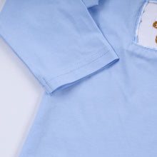 Load image into Gallery viewer, Blue gingerbread hand smocked gingham pants set
