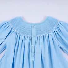 Load image into Gallery viewer, Blue nativity hand smocked dress
