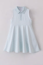 Load image into Gallery viewer, Blue active gingham dress set
