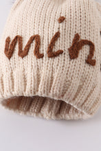 Load image into Gallery viewer, Hand embroidered pom pom beanie hat mommy&amp;me

