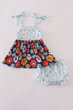 Load image into Gallery viewer, Blue floral bloomer set
