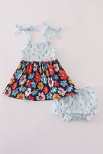 Load image into Gallery viewer, Blue floral bloomer set
