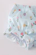 Load image into Gallery viewer, Blue floral bloomer set
