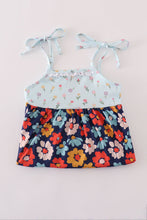 Load image into Gallery viewer, Blue floral ruffle dress
