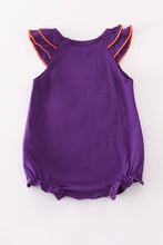 Load image into Gallery viewer, Purple I love clemson applique ruffle bubble
