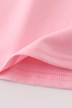 Load image into Gallery viewer, Pink floral character applique ruffle dress
