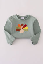 Load image into Gallery viewer, Sage turkey french knot top

