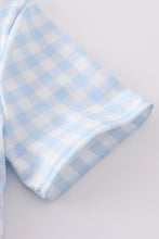 Load image into Gallery viewer, Blue farm embroidery gingham set
