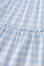 Load image into Gallery viewer, Blue farm embroidery tiered dress
