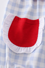 Load image into Gallery viewer, Blue plaid baseball embroidery girl bubble
