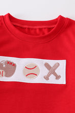 Load image into Gallery viewer, Blue plaid baseball embroidery boy set

