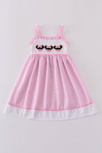 Load image into Gallery viewer, Pink Stripe Seersucker Character French Knot Dress
