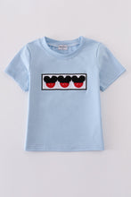 Load image into Gallery viewer, Blue character french knot top
