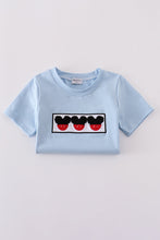 Load image into Gallery viewer, Blue character french knot top
