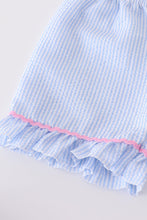 Load image into Gallery viewer, Blue seersucker whale embroidery set
