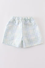 Load image into Gallery viewer, Green plaid boy trunk shorts
