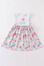 Load image into Gallery viewer, Floral I love dad embroidery dress
