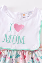 Load image into Gallery viewer, Floral I love mom embroidery dress
