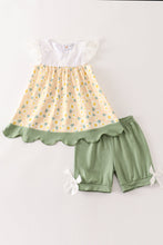 Load image into Gallery viewer, Yellow floral lace girl set
