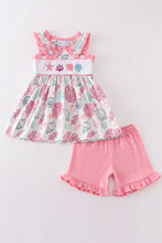 Load image into Gallery viewer, Pink shell embroidery girl set

