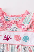 Load image into Gallery viewer, Pink shell embroidery girl set
