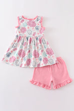 Load image into Gallery viewer, Pink shell embroidery girl set
