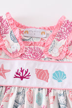 Load image into Gallery viewer, Pink shell embroidery dress
