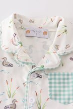 Load image into Gallery viewer, Sage duck girl pajamas set
