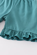 Load image into Gallery viewer, Blue stripe cow embroidery girl set
