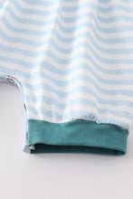 Load image into Gallery viewer, Blue stripe cow embroidery boy bubble

