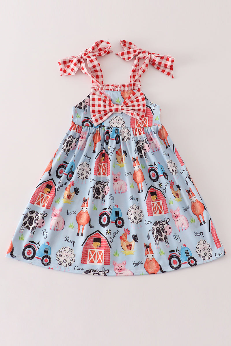 Farm animal strap dress