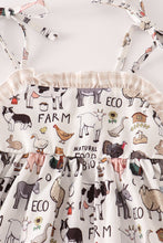 Load image into Gallery viewer, Beige farm strap girl set
