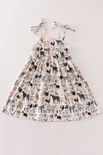 Load image into Gallery viewer, Beige farm strap dress
