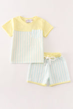 Load image into Gallery viewer, Blue stripe boy set

