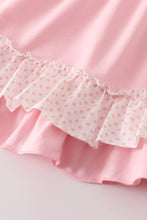 Load image into Gallery viewer, Pink cow embroidery dress
