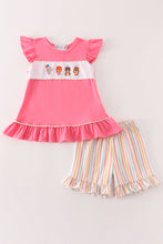 Load image into Gallery viewer, Pink animals birthday embroidery girl set
